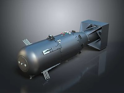 Black Underwater Submersible Vehicle With Control Panel And Metal Support Brackets 3d model