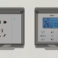 Midea Wall Mounted Socket With USB Port And Digital Thermostat 3d model
