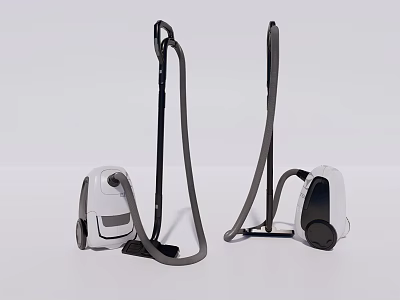 Modern Upright Vacuum Cleaners With White And Black Design For Home Use 3d model