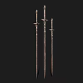 Bonfire poker stick set fire rolling torch bonfire stick 3d model