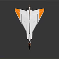Aerospace Model Aircraft With White And Orange Flight Design Features