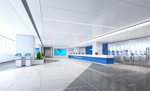 Modern Office Hall Government Affairs Office Hall Reception Area 3d model