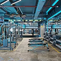 Modern Gym Interior With Various Fitness Equipment