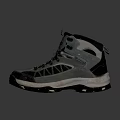 High Top Outdoor Hiking Boots With Gray Black Camo Design Thick Treaded Sole