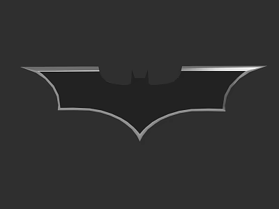 Batman Themed Weapon Design Featuring Iconic Bat Symbol With Silver Outline 3d model