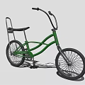 Stylish Green Bicycle With Curved Handlebars Black Seat And Rear Rack