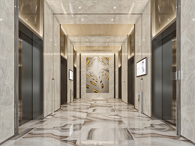 modern elevator hall model