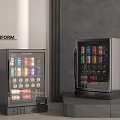 POLIFORM Black Glass Door Mini Fridges With Colorful Beverage Cans In Modern Interior