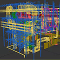 Modern pipeline plant pipeline structure 3d model