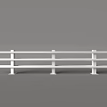 Modern Gray Metal Railings With Structural Horizontal Bars And Orange Base Supports