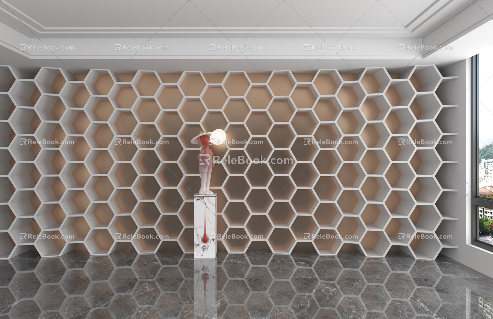 Modern background wall 3d model