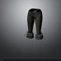 Brown Straight Leg Trousers With Ruffled Hemline And Pleated Waist Design