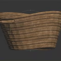 Handwoven Brown Storage Basket With Handle For Household Daily Organizing