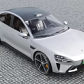 White Electric Coupe With Sleek Design Black Roof Large Alloy Wheels And Green License Plate