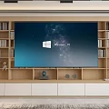 Modern bookcase background wall 3d model