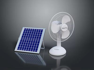 Solar Panel Powered Computer Cooling Fan With Efficient Energy Saving Design For PC 3d model