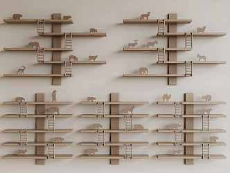 Nordic Animal Storage Rack Children's Wall Animal Storage Rack 3d model