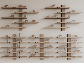 Nordic Animal Storage Rack Children's Wall Animal Storage Rack 3d model