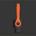 Orange Industrial Lifting Ring Component With Metal Base And Secure Fastening Design 3d model