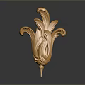 Golden Floral Shaped Decorative Ornament For Home Living Accessories