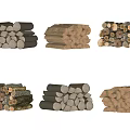 Different Types Of Natural Firewood Stacks With Neatly Arranged Wood Logs And Sizes