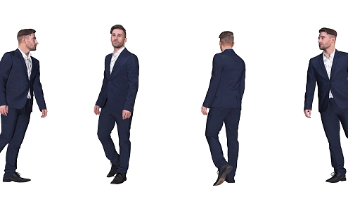 Business Male Office Figure Standing Men Suit Men 3d model