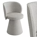Modern Minimalist Gray Chair With Armrest Round Seat Cushion And Conical Base