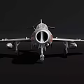 Silver Fighter Jet Model Featuring Red Emblems and Number 01202 Detailed Design 3d model