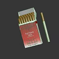 Open Red Cigarette Pack Showing Full Box Of Cigarettes Inside 3d model