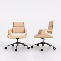 Beige Modern Office Chairs with Swivel Function and Wheels in Contemporary Design