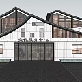 Modern Tourist Center With Traditional Roof Design And Large Glass Windows Offering Cultural Services