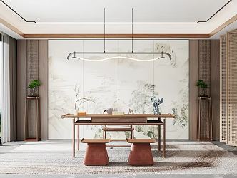 New Chinese Style Study 3d model