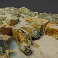Beach Stone Rock Block Stone Beach 3d model