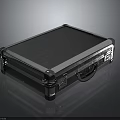 Silver Metal Clothing Storage Case With Textured Surface And Black Handle 3d model
