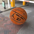 Autographed Michael Jordan 23 Basketball With Silhouette Logo And Signature