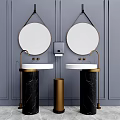 Modern wash basin wash basin vertical basin mirror 3d model
