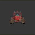 Red Tracked Utility Vehicle With Heavy Duty Rugged Design For Off Road Tasks