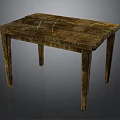 Rustic Wooden Furniture Table With Textured Surface And Four Sturdy Legs