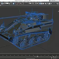 Military Tank With Cannon Tracks Antenna And Detailed Military Style Design