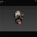 Skull Decorative Ornament Set With Blue Winking Eye And Tongue Sticking Out For Home Decor