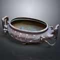 Traditional Copper Vessel With Bird Shaped Handles And Decorative Patterns