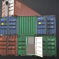 Colorful Stacked Container Furniture Design With Branded Storage Units