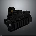 Black Weapon Tactical Accessory With Red Dot Sight And AV Marked Hollow Holes Design