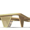 Modern Metal Pergola With Intricate Cutout Patterns And Geometric Support Legs