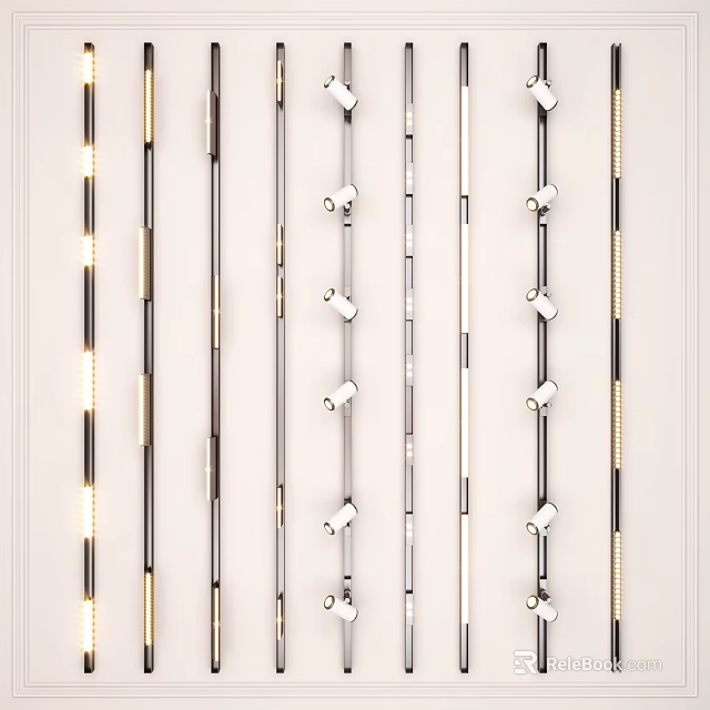 Sleek Modern Downlights and Spotlights with Various Styles and Metal Finishes 3d model 