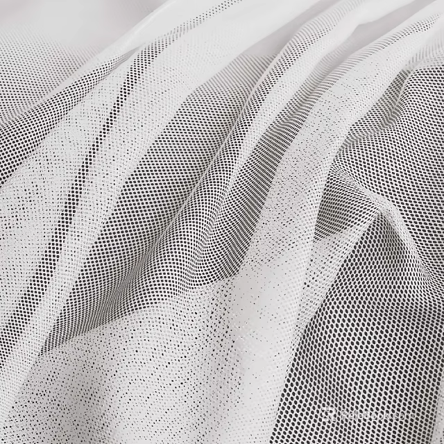 White Mesh Bed Canopy With Textured Fabric For Elegant Bedroom Decor 3d model 