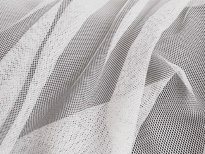 White Mesh Bed Canopy With Textured Fabric For Elegant Bedroom Decor 3d model