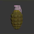 Yellow Green Diamond Patterned Grenade With Metal Fuse And Pull Ring