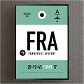 Baggage Tag With FRA Frankfurt Airport Flight 17 And Airplane Icon