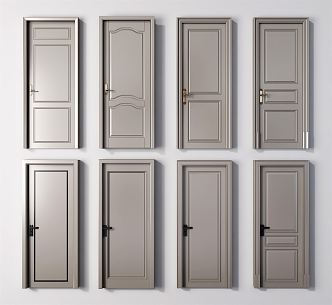 Modern swing door single door 3d model